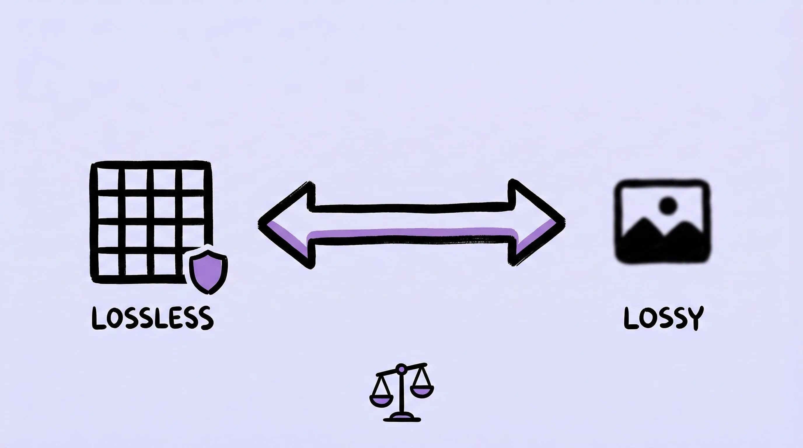 Zipic compression levels showing the spectrum from lossless to aggressive lossy compression